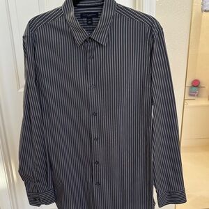 Banana Republic Charcoal and White Pinstripe Dress Shirt